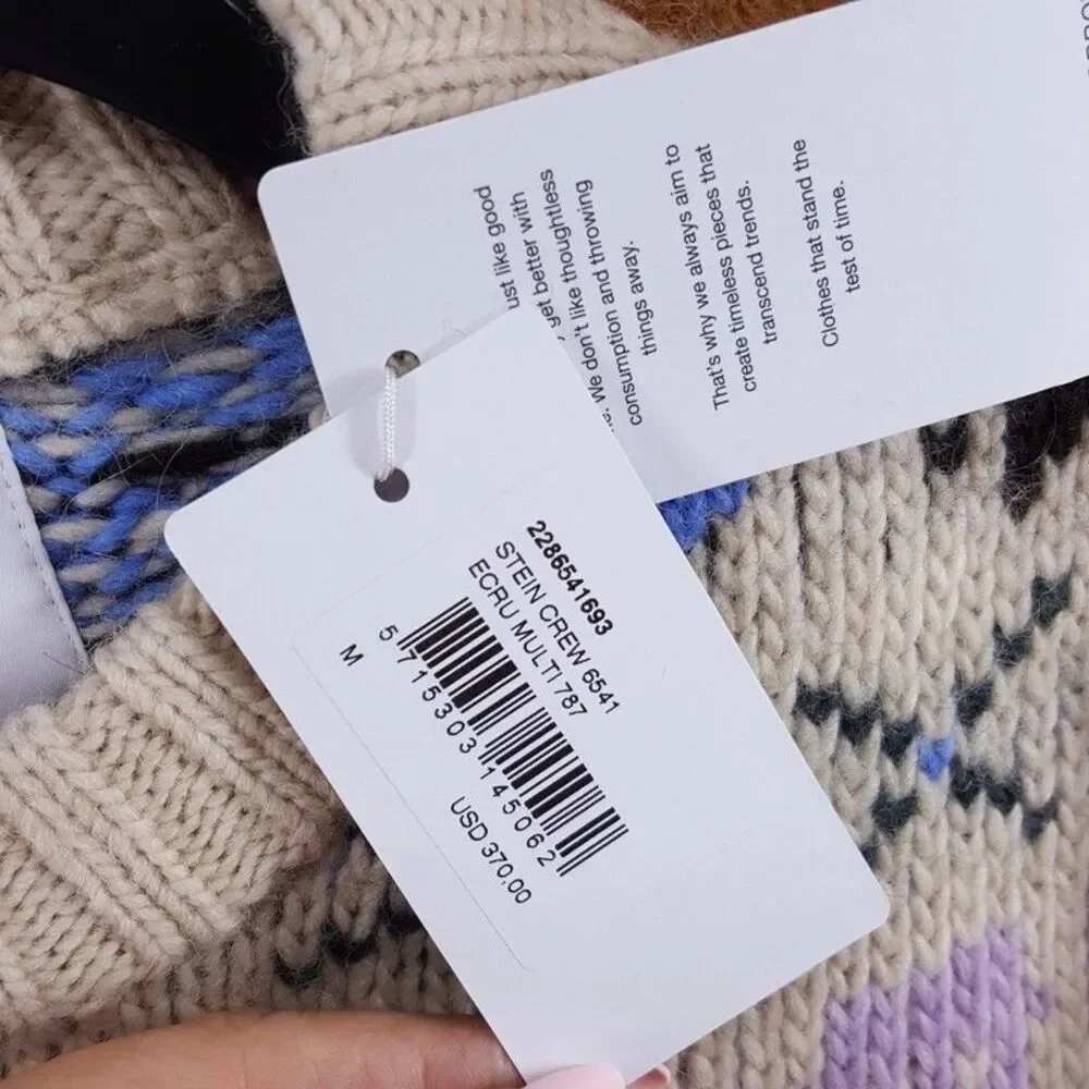 NN07 Sweater Mens Medium Cream Pullover Crew Fair Ilse Wool Alpaca STEIN $370